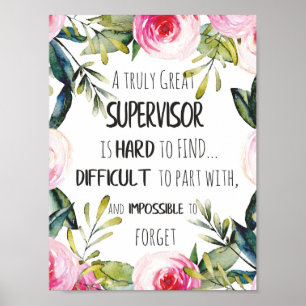 Poster Superviseur Appréciation Merci Citation Boss