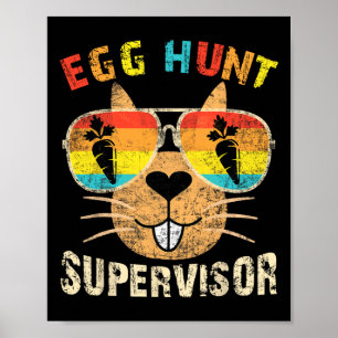 Poster Superviseur de chasse aux œufs Fête de chasse aux