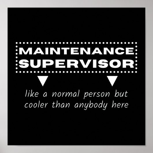 Poster Superviseur de maintenance, drôle de slogan de tra (Devant)