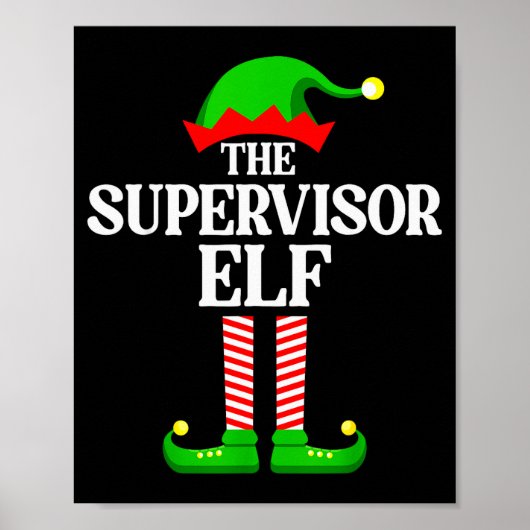 Poster Supervisor Elf Family Matching Group Funny Christm (Devant)