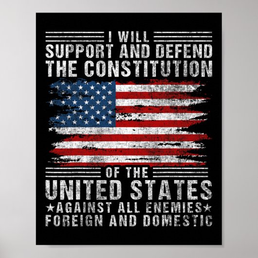 Poster Support And Defend The Constitution - Us Flag 4th  (Devant)