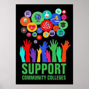 Poster Support Community Colleges Access Education 20X28"