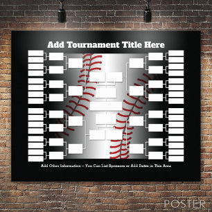 Poster Support de tournoi de baseball pour 32 équipes