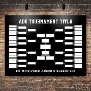 Poster Support de tournoi sportif noir