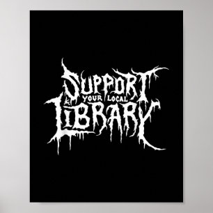 Poster Support de votre bibliothèque locale Horror Bookwo