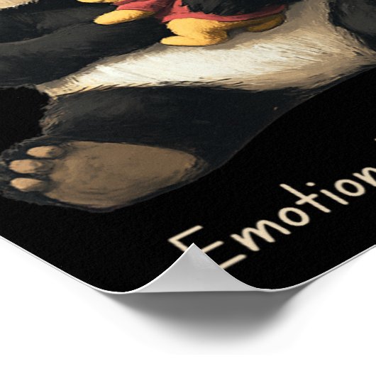 Poster Support Émotionnel Ours Panda Tenant Un Ours Mélan (Coin)