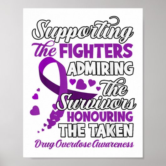 Poster Support Fighter Honouring Taken Substance Overdose (Devant)