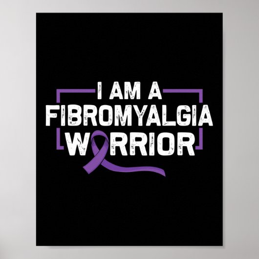 Poster Support Purple Ribbon Warrier De Fibromyalgia Awar (Devant)