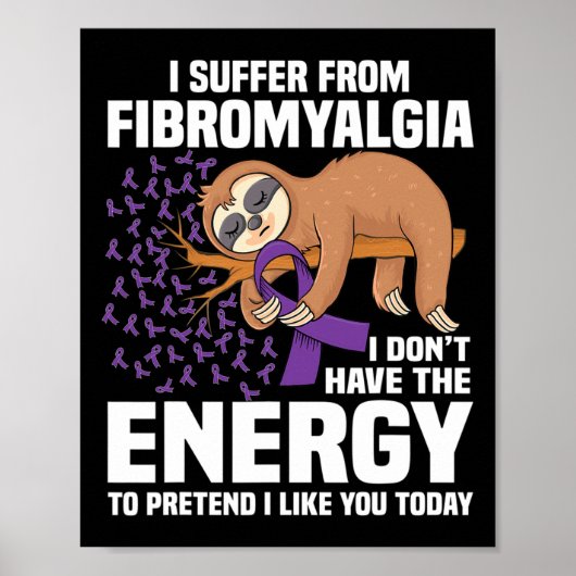 Poster Support Purple Ribbon Warrior Fibromyalgia (Devant)