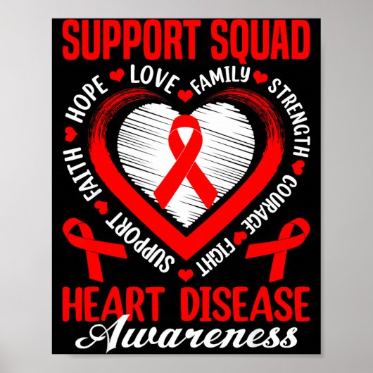 Poster Support Squad Heart Disease Awareness Supporter Re (Devant)