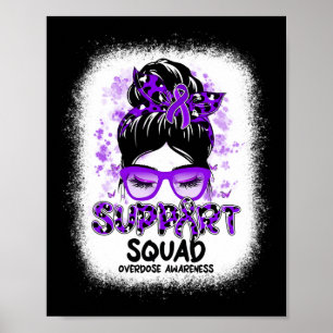 Poster Support Squad Messy Bun Butterfly Purple Ribbon Ov