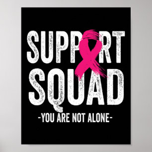 Poster Support Squad Pink Ribbon Warrior Breast Cancer Aw