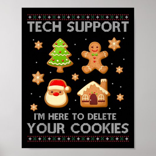 Poster Support Technique De Noël Ici Pour Supprimer Les C (Devant)