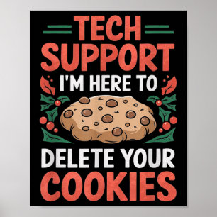 Poster Support technique Noël Helpdesk Cookie Geek d'ordi