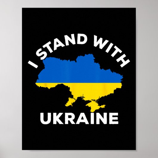 Poster Support Ukraine I Stand With Ukraine Ukrainian Map (Devant)