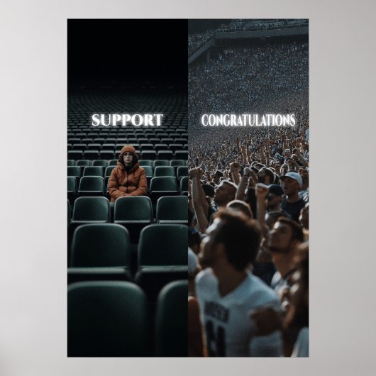 Poster Support vs Félicitations Motivation de Hustle (Devant)