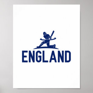 Poster Supporter de cricket d'Angleterre. Hommes