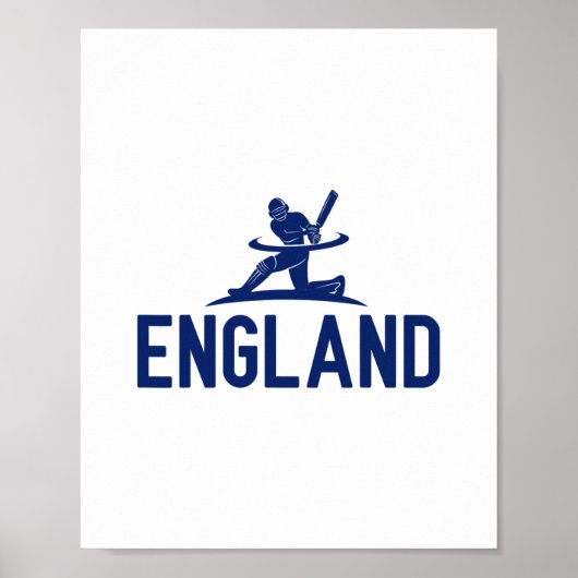 Poster Supporter de cricket d'Angleterre. Hommes (Devant)