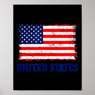 Poster Supporteur de football Usa 2022 Drapeau des États-