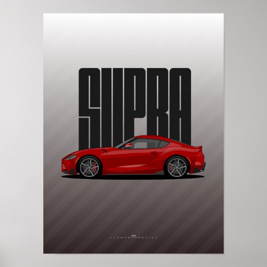 Poster Supra MK5 - Voiture de sport rouge (Devant)