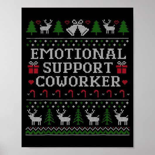 Poster Suprt Coworker Retro Ugly Christmas Saying Quote  (Devant)