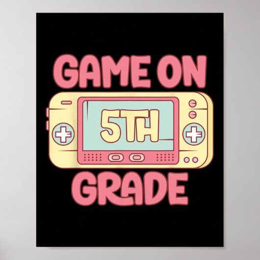 Poster Sur 5e année jeu vidéo cool retour à l'école des e (Devant)