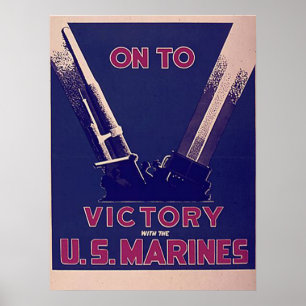 Poster Sur à la victoire avec les marines des États-Unis