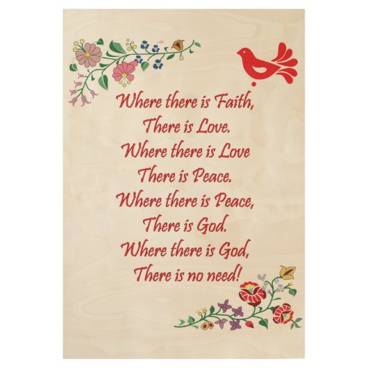 Poster Sur Bois Folkart de bénédiction à la maison hongrois (Devant)