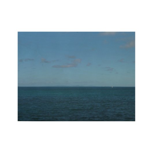 Poster Sur Bois Sainte-Lucie Horizon Océan Bleu (Devant)