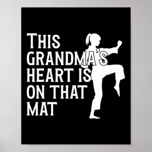 Poster Sur Ce Mat Karate Grandma Fière Karate Grandmothe