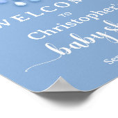 Poster Sur Cloud 9 joli Baby shower Blue Boy signe d'accu (Coin)