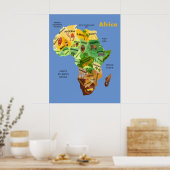 Poster sur la carte de l'Afrique (Cuisine)
