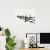 Poster sur la clôture du rail de fractionnement (Bureau à domicile)