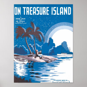 Poster Sur la couverture Vintage du livre de musique de T