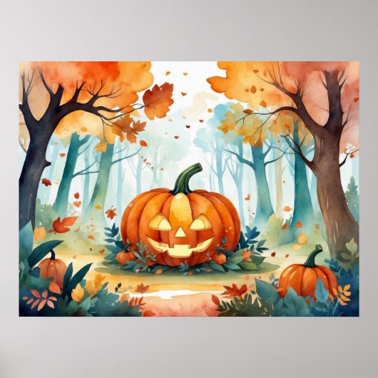 Poster sur la forêt d’automne de Jack O’Lantern (Devant)