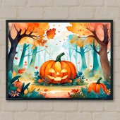 Poster sur la forêt d’automne de Jack O’Lantern
