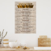 Poster sur la langue des mathématiques (Cuisine)