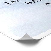 Poster Sur la Lune, Baby shower bleu Bienvenue (Coin)