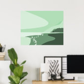 Poster sur la mer de l'Art numérique de plage Turq (Bureau à domicile)