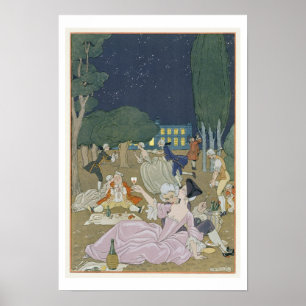 Poster Sur la pelouse, illustration pour des "fêtes