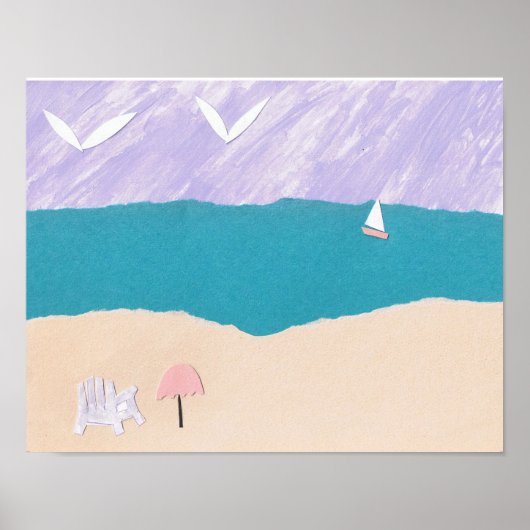 Poster sur la plage (Devant)