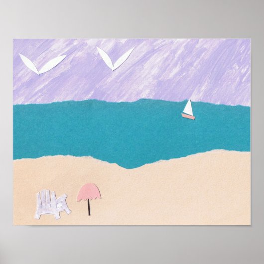 Poster sur la plage (Devant)