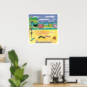 Poster sur la plage (Bureau à domicile)