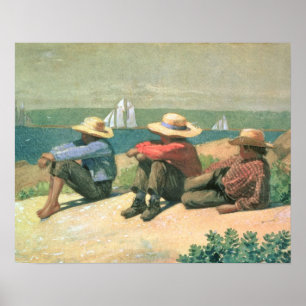 Poster Sur la plage, 1875 (w/c)