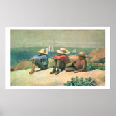 Poster Sur la plage, 1875 (w/c) (Devant)