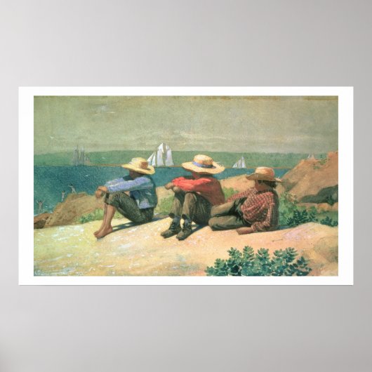 Poster Sur la plage, 1875 (w/c) (Devant)