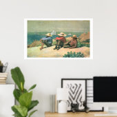 Poster Sur la plage, 1875 (w/c) (Bureau à domicile)