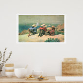 Poster Sur la plage, 1875 (w/c) (Cuisine)