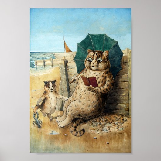 Poster Sur La Plage, Louis Wain (Devant)