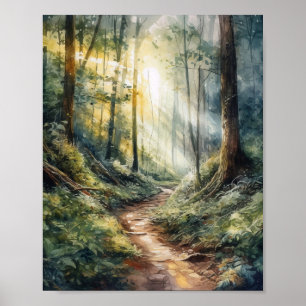 Poster sur la sérénité de la nature dans la forêt